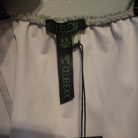 NWTs Club Exx Silver Metallic Harness Zip Up Tank Top Women's 1X Dolls Kill - Picture 7 of 15